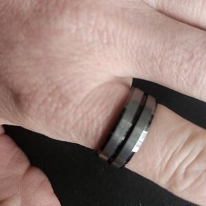 Mens Black Tungsten Ring